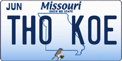 MO license plate TH0K0E