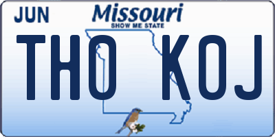MO license plate TH0K0J