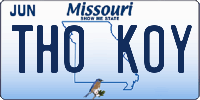 MO license plate TH0K0Y