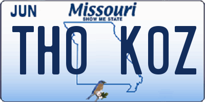 MO license plate TH0K0Z