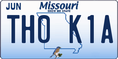 MO license plate TH0K1A