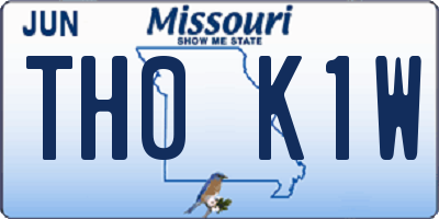 MO license plate TH0K1W