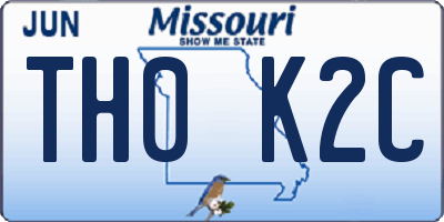 MO license plate TH0K2C