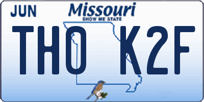 MO license plate TH0K2F