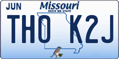 MO license plate TH0K2J
