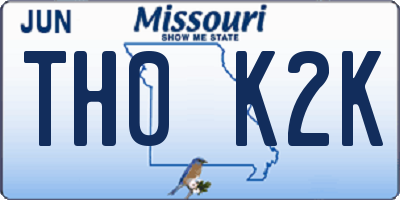 MO license plate TH0K2K