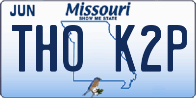 MO license plate TH0K2P