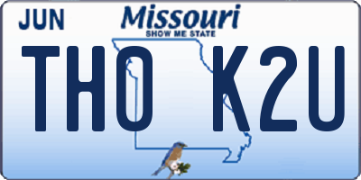 MO license plate TH0K2U