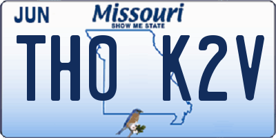 MO license plate TH0K2V