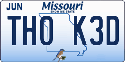 MO license plate TH0K3D