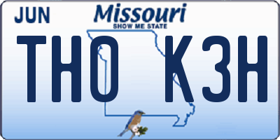 MO license plate TH0K3H