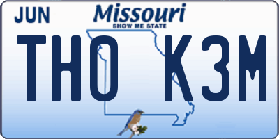 MO license plate TH0K3M