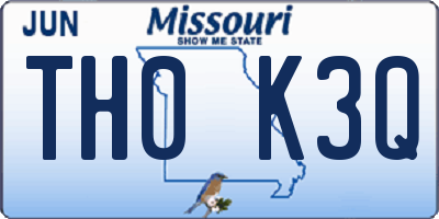 MO license plate TH0K3Q