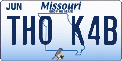 MO license plate TH0K4B