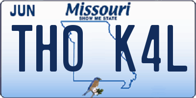 MO license plate TH0K4L
