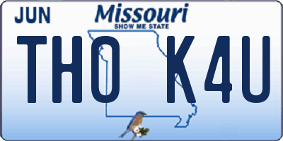 MO license plate TH0K4U