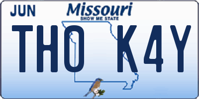 MO license plate TH0K4Y