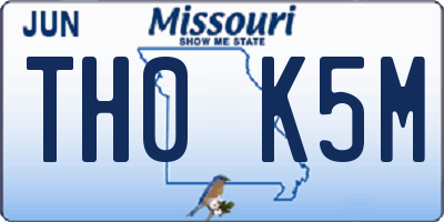 MO license plate TH0K5M