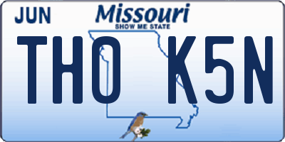 MO license plate TH0K5N