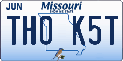 MO license plate TH0K5T