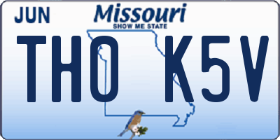 MO license plate TH0K5V