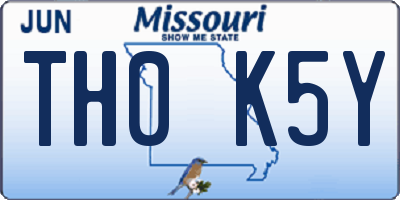 MO license plate TH0K5Y