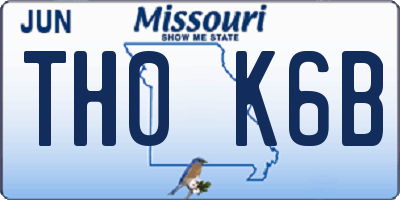 MO license plate TH0K6B
