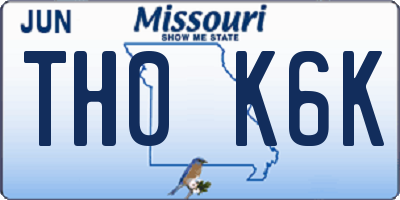 MO license plate TH0K6K