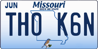 MO license plate TH0K6N