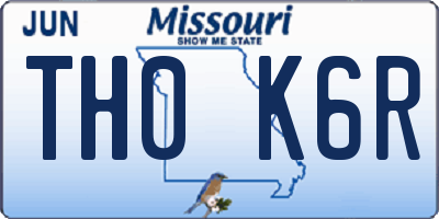 MO license plate TH0K6R