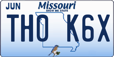 MO license plate TH0K6X