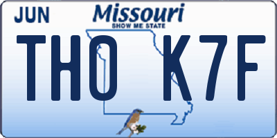 MO license plate TH0K7F