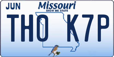 MO license plate TH0K7P