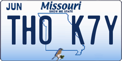 MO license plate TH0K7Y