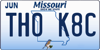 MO license plate TH0K8C