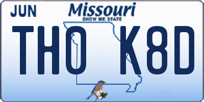 MO license plate TH0K8D
