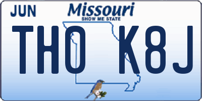 MO license plate TH0K8J