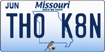 MO license plate TH0K8N