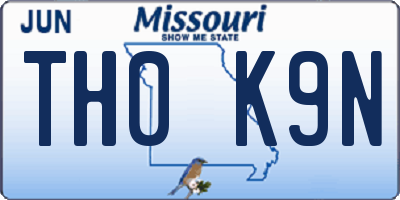 MO license plate TH0K9N