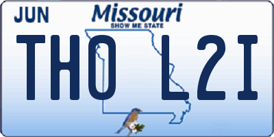 MO license plate TH0L2I