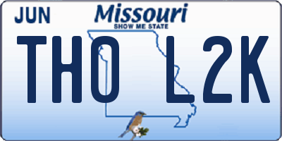 MO license plate TH0L2K