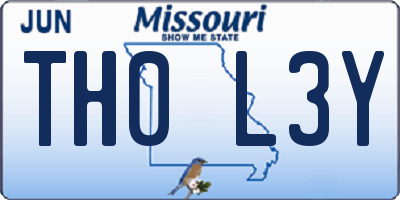 MO license plate TH0L3Y