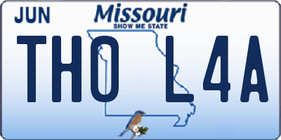 MO license plate TH0L4A