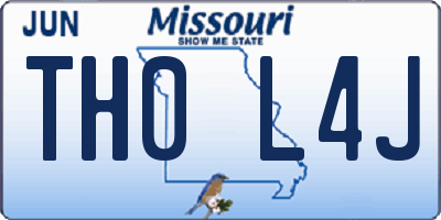 MO license plate TH0L4J