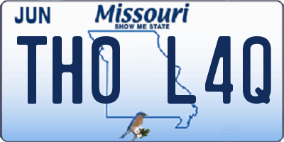 MO license plate TH0L4Q