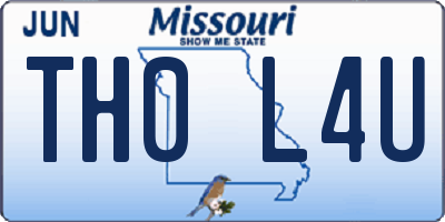 MO license plate TH0L4U