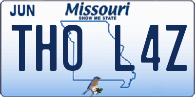 MO license plate TH0L4Z
