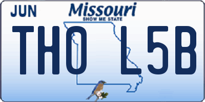 MO license plate TH0L5B