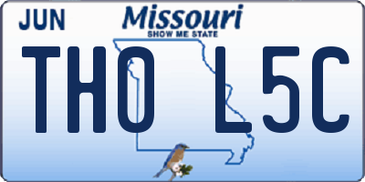 MO license plate TH0L5C