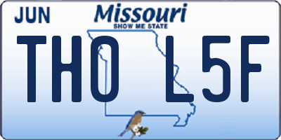 MO license plate TH0L5F